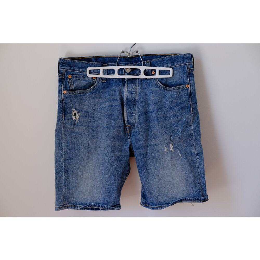 Levi's 501 Distressed Jean Shorts Jorts Medium Wash Mens 34